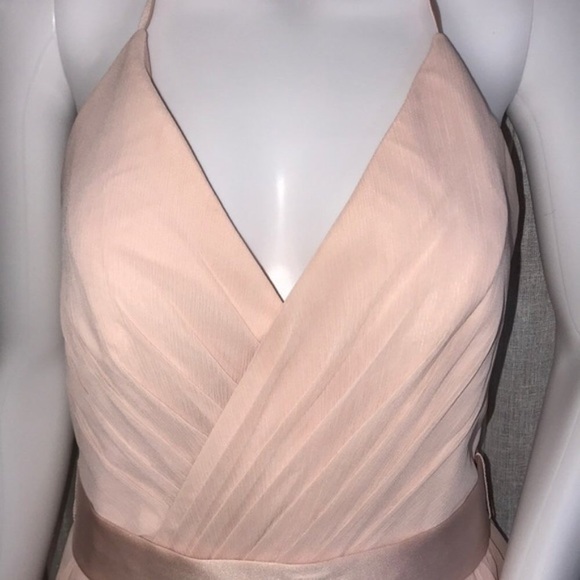 VERA WANG Blush Chiffon A-Line Dress - Picture 2 of 9